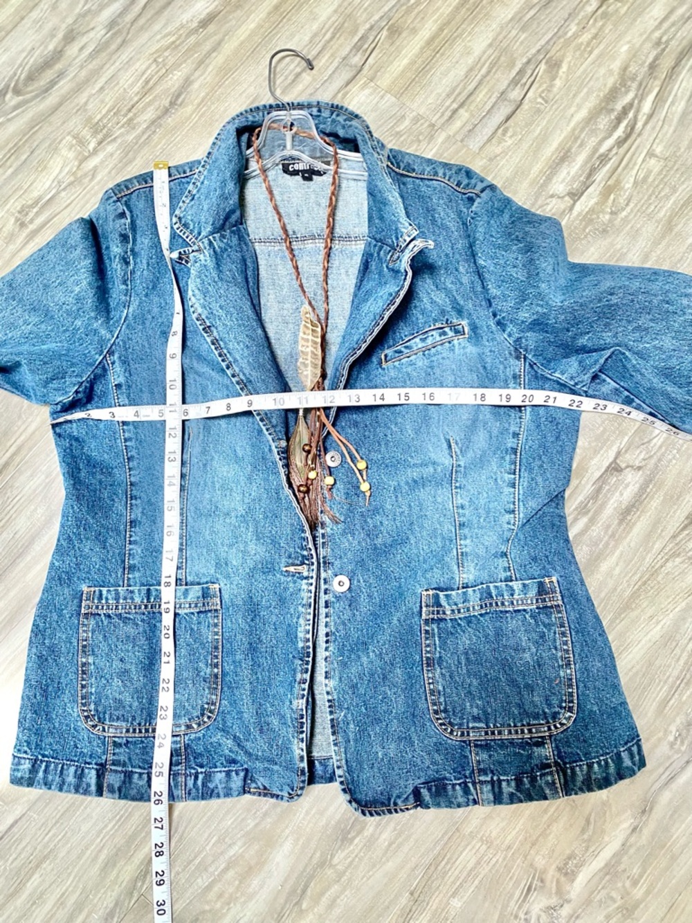 Sold⭐️Upcycled HORSE equestrian Denim/jean Jacket w Distressed southwestern vibe - Picture 12 of 12